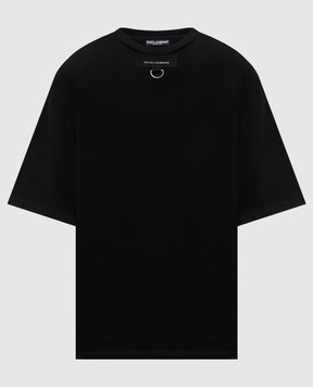Dolce&Gabbana Black T-shirt with logo patch G8PN9TG7PZH