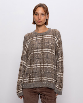 Brunello Cucinelli Brown sequined wool jumper MPN570300P