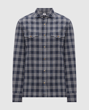 Brunello Cucinelli Blue checkered button-down shirt MY6554008