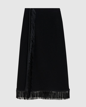 Jil Sander Black skirt with fringe J03MA0268J20232