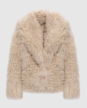 Simonetta Ravizza Beige reversible Manchester jacket with sheepskin F06JA425MG3