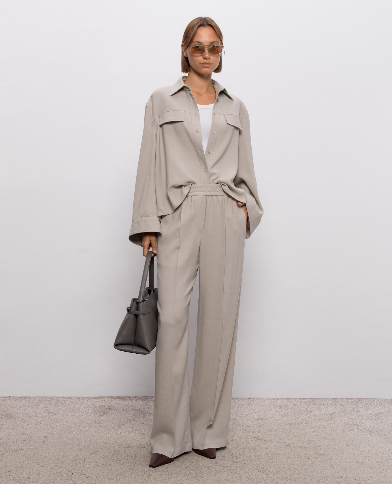

Beige shirt with wool Brunello Cucinelli