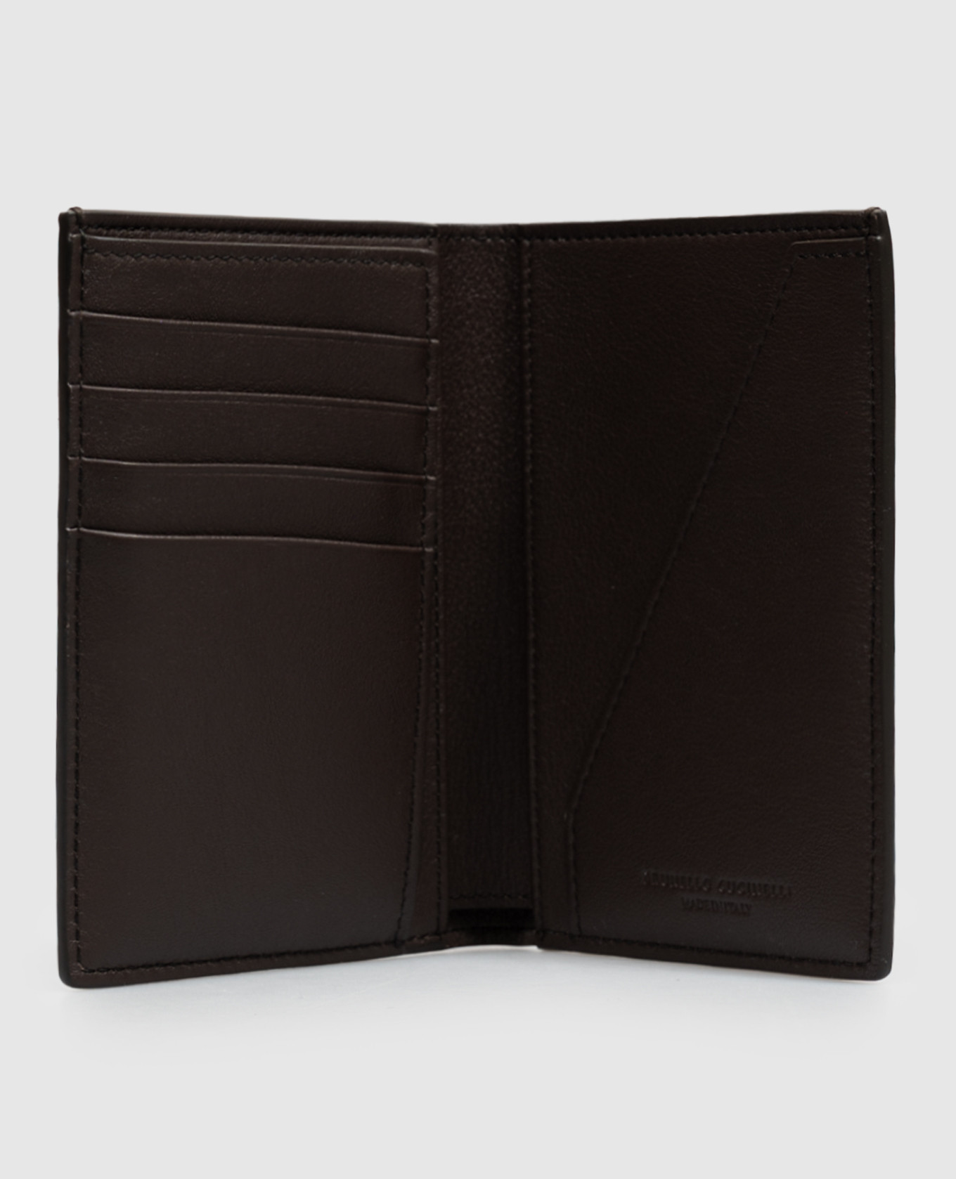 Brown leather passport cover Brunello Cucinelli 3