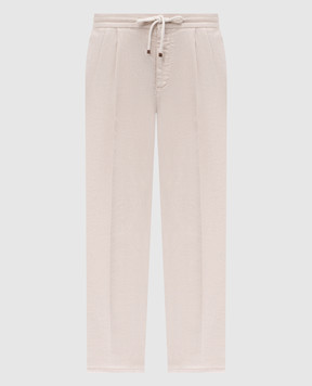 Brunello Cucinelli Beige linen pants M243DE1710