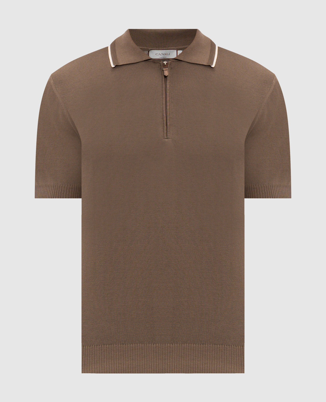 

Brown cotton polo shirt Canali