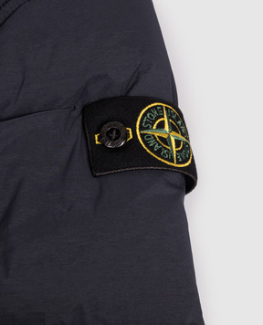 Stone Island Children's blue down jacket with logo patch L2S164100004S002824