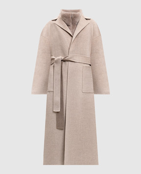 Babe Pay Pls Beige cashmere and wool coat with removable vest AMAYUGA