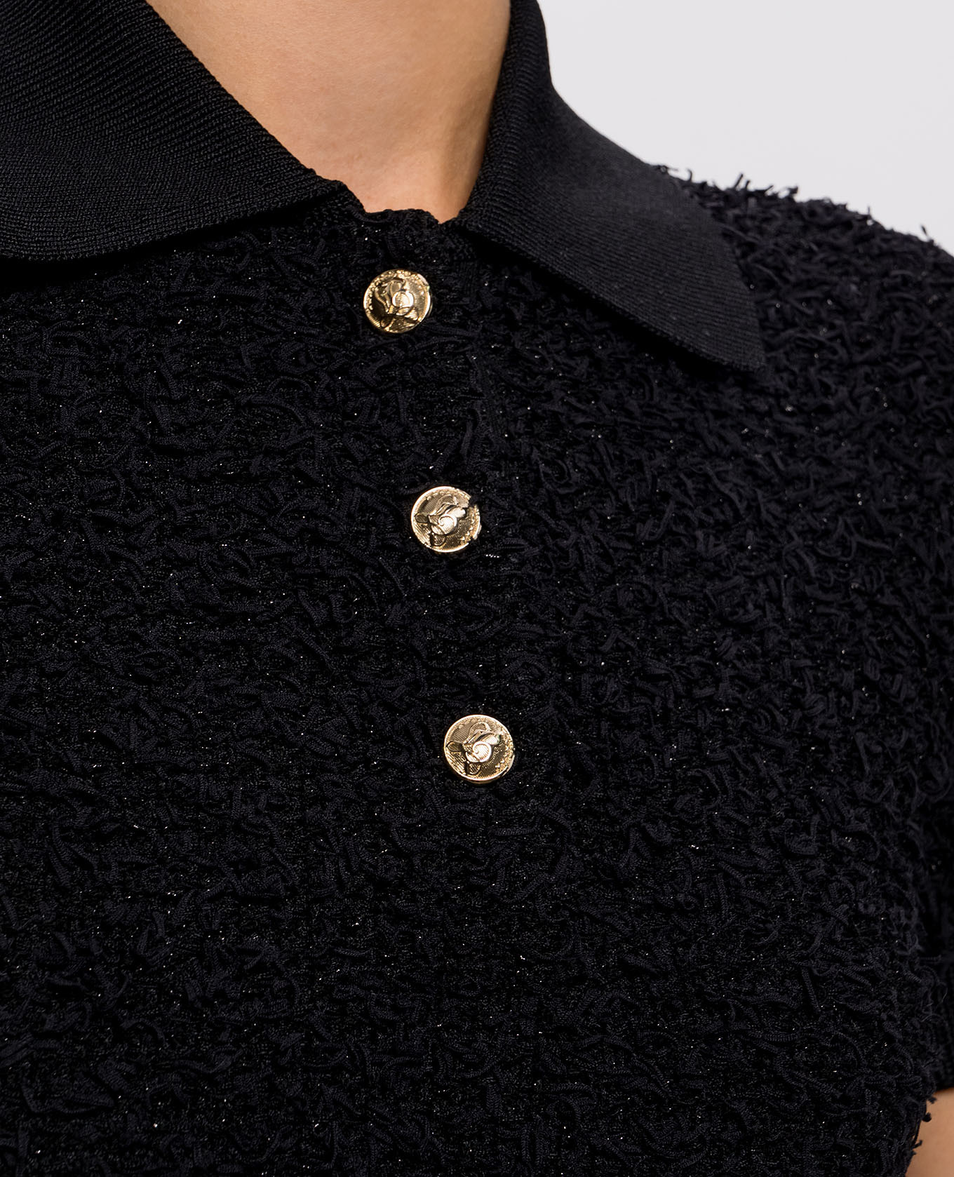 Black tweed polo Balmain 5
