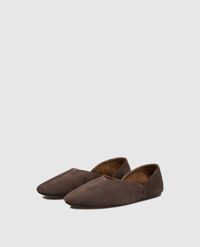 Khaite Jane brown suede ballet flats F4058964