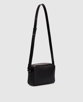 Serapian Black leather bag with logo SRSTSMML739424ACG2