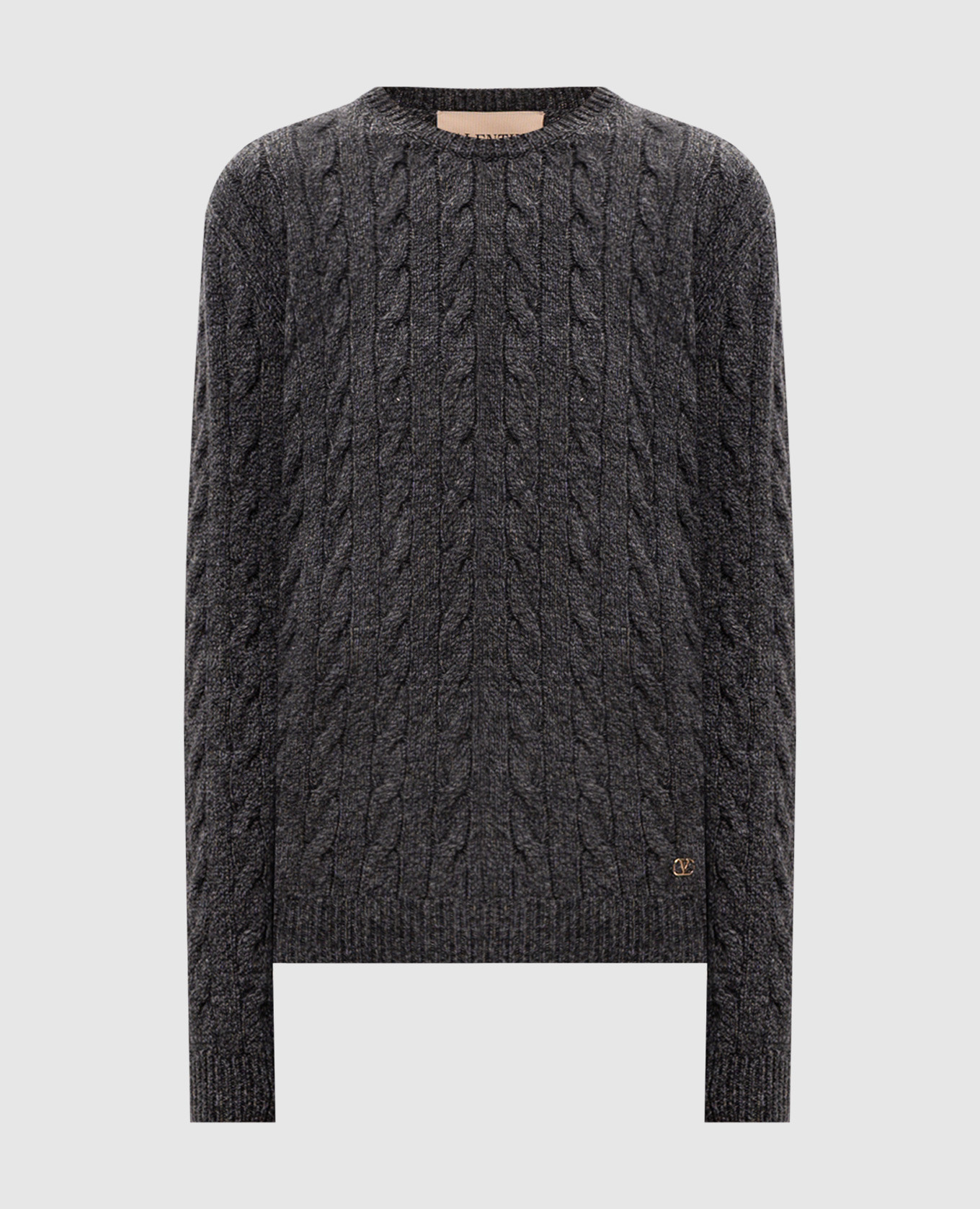 

Grey wool sweater with emblem Valentino