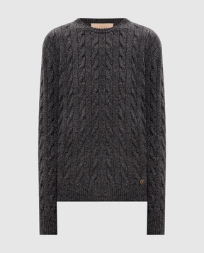 Valentino Grey wool sweater with emblem 9B3KC75DADH