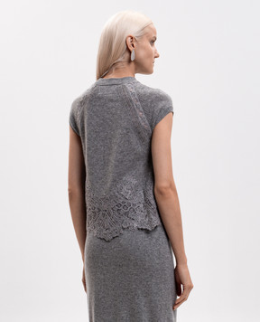 Ermanno Scervino Gray cashmere top D495L307APTPYU