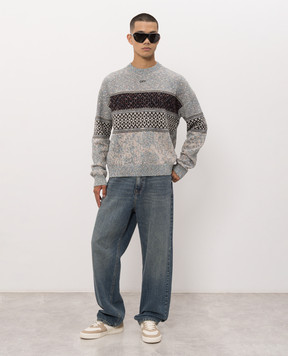 Off-White Wool sweater with jacquard pattern 44MHE20YF26K001