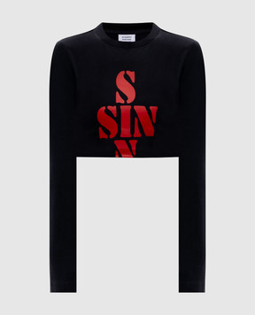 Vetements Black cropped long sleeve Sins WE76LS541B
