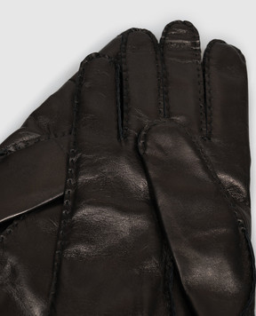 Santoni Black leather gloves AMGUC0051XXAGPP