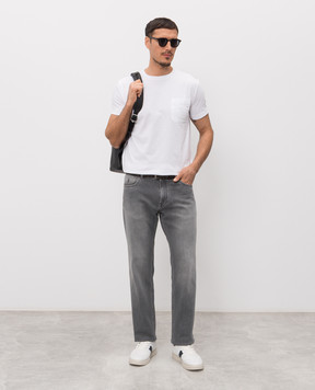 Trussardi White T-shirt with textured logo print G0298100128NMTS12J02