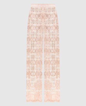 Ermanno Scervino Pink crystal lace pants D482P703CTUEO