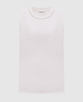 Peserico Beige melange striped T-shirt A08700J005669