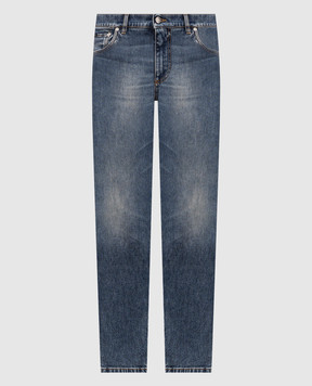 Dolce&Gabbana Blue slim jeans with a distressed effect GY07CDG8PK5