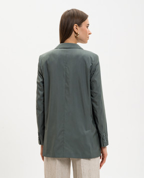 Max Mara Green double-breasted wool and silk jacket MXMALBATA