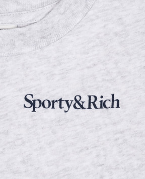 Sporty & Rich Children's gray melange T-shirt with logo print TO04876300GY03
