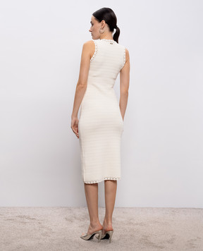 Twinset Beige midi dress with logo 261TP3073