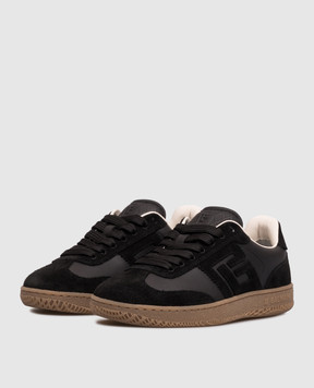 Balmain Black leather Swan sneakers HN1VI735LBEW