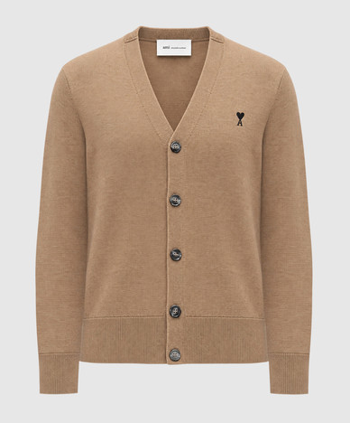 Brown merino wool cardigan
