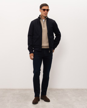 Cashmere&Whiskey Dark blue jeans with logo patch PT02CW61B181