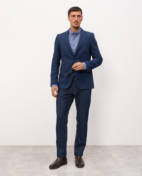 Florentino Blue shirt with linen 126728614804