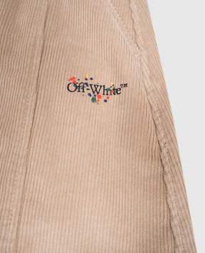 Off-White Children's beige corduroy skirt 44GCC02CF5F001