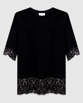 Alexander McQueen Black T-shirt with lace 850805QLAE6