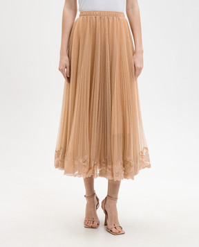 Ermanno Scervino Beige skirt with lace D482O756FDUJP