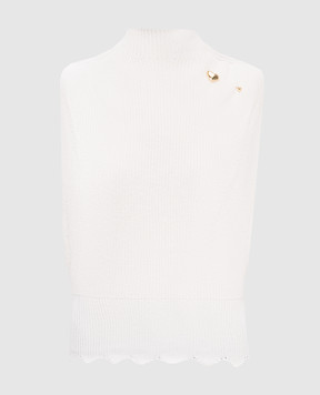 Twinset Ivory vest with brooch 262TP3050