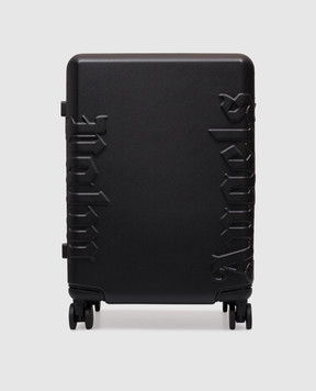 Palm Angels Black suitcase with textured lettering PMNG002S26PLA001