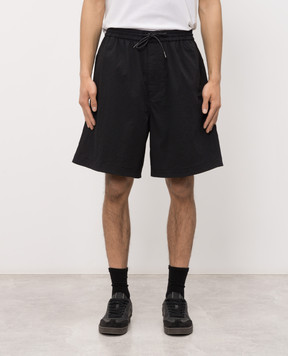 Juun.j Black shorts with logo embroidery JC6425P545