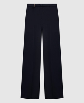 Peserico Navy blue straight-leg patch pants A0456707932