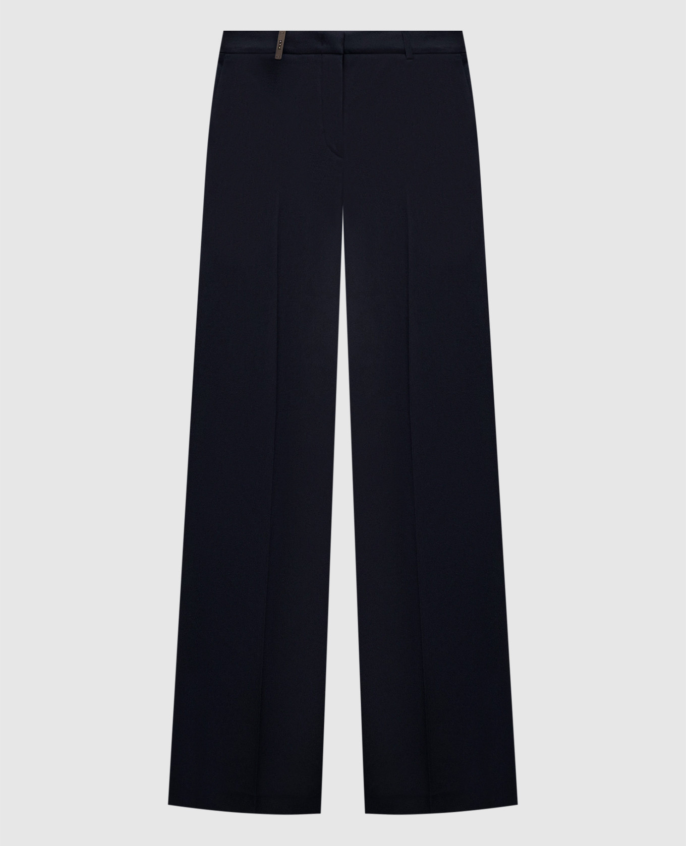 Navy blue straight-leg patch pants