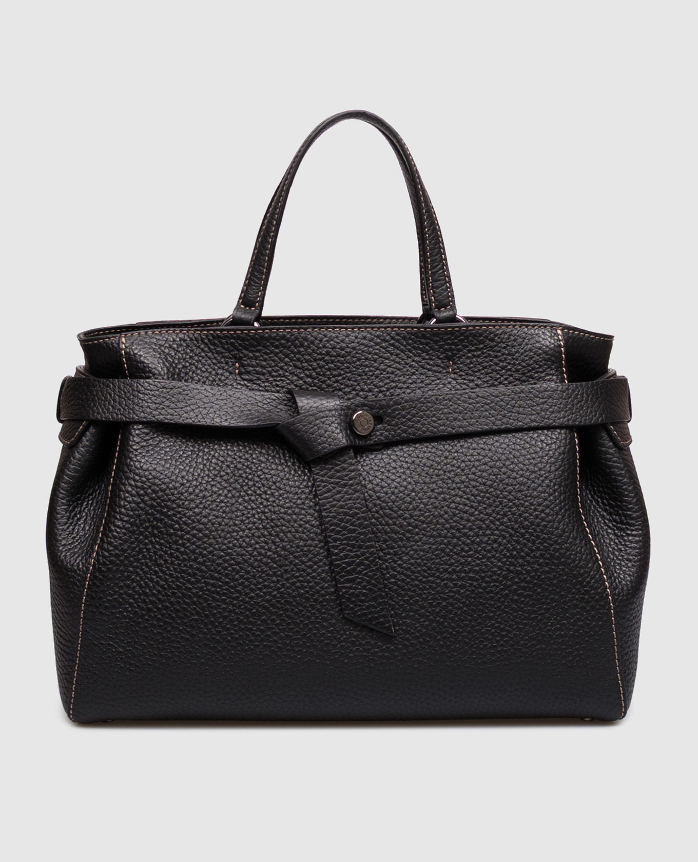 Miranda black leather tote bag