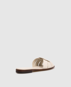 Doucal's Ivory leather flip-flops DD8696DEGNUF073