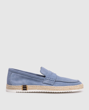 MooRER Blue suede espadrilles RIVERS RIVERSP5