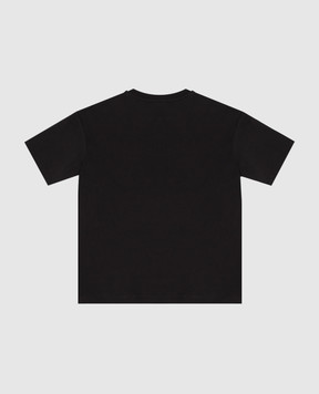 Balmain Children's black T-shirt with contrasting lettering BZ8H01Z36721214