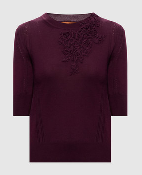 Ermanno Scervino Life Purple wool jumper with short sleeves D494L503APLYY