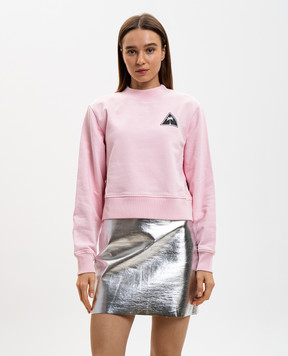 Palm Angels Pink sweatshirt with logo print PWBA016G20FLE002