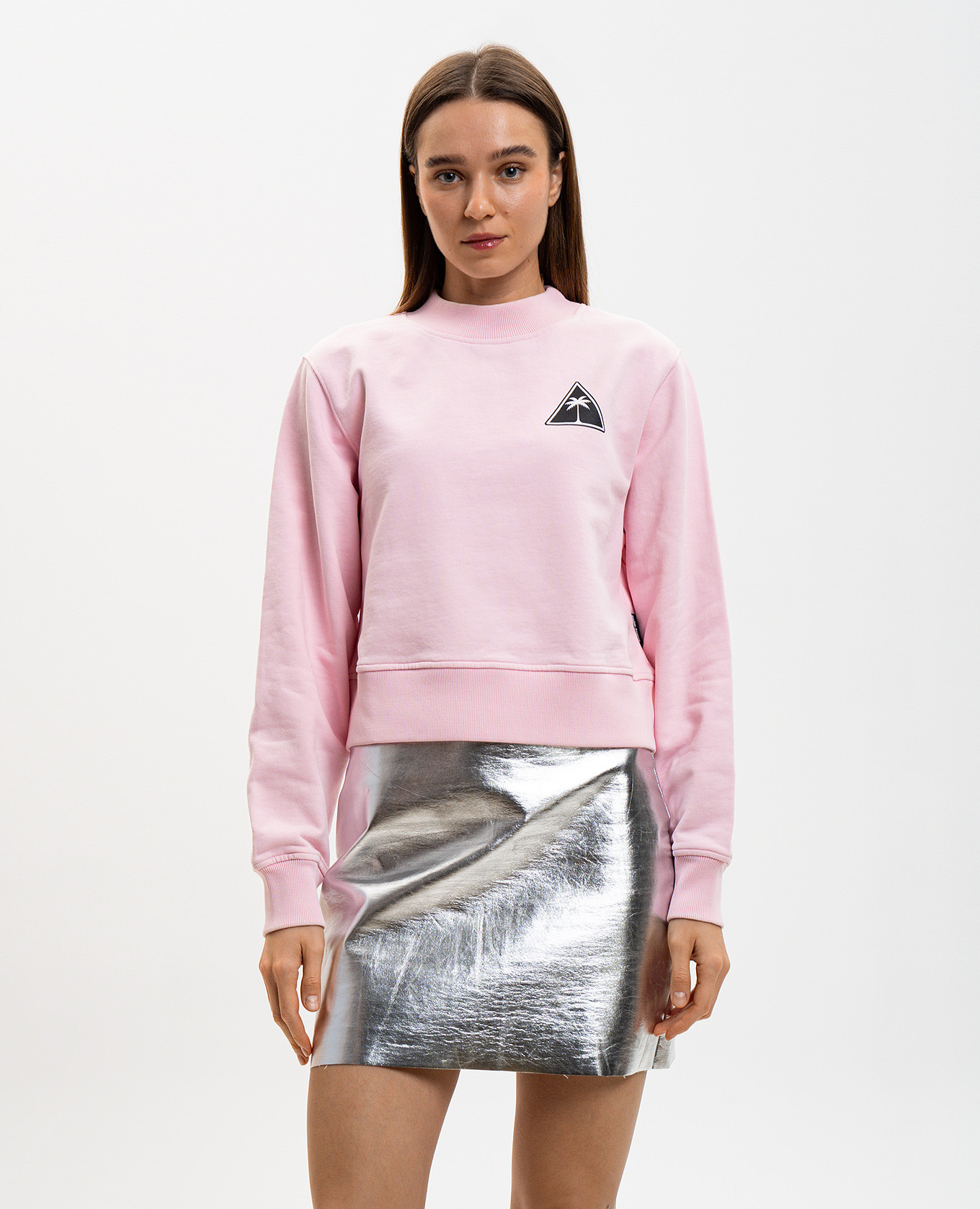 Pink sweatshirt with logo print Palm Angels 3