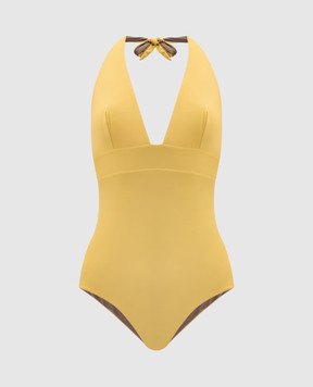 Fisico Yellow reversible swimsuit CC09MB