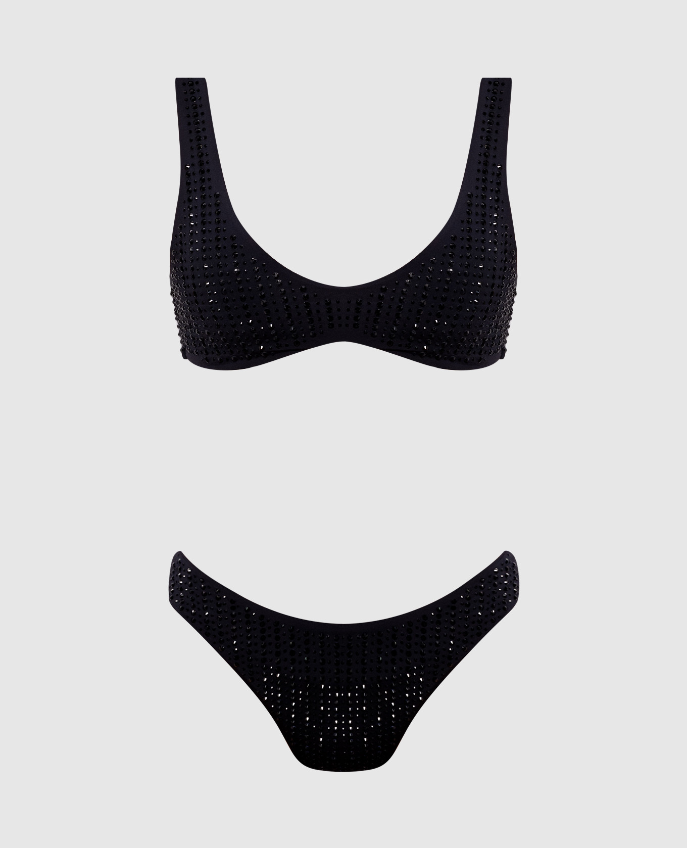 Black Malibu swimsuit with crystals
