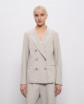MooRER Gray double-breasted jacket ALERIAPAR