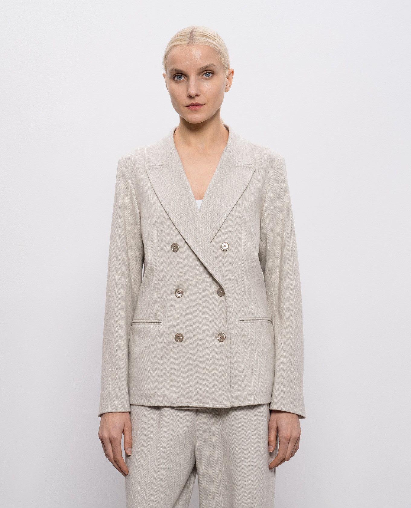 Gray double-breasted jacket MooRER 3